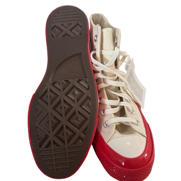 Converse COMME DES GARÇONS PLAY  Off-White & Red Converse Edition PLAY Chuck 70 - Picture 5 of 10